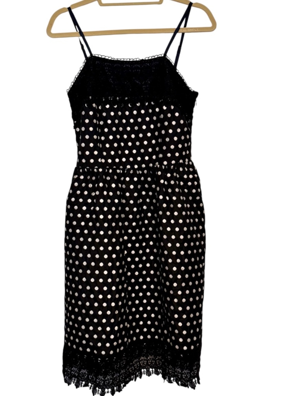 Anthropologie Comme Toi Polka Dot Dress Size Medium Black White